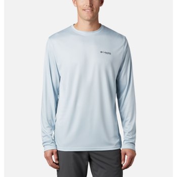 Columbia Muške Majice S Kapuljačom - Terminal Tackle PFG Fish Flag Long Sleeve Sive | ECRT-52763